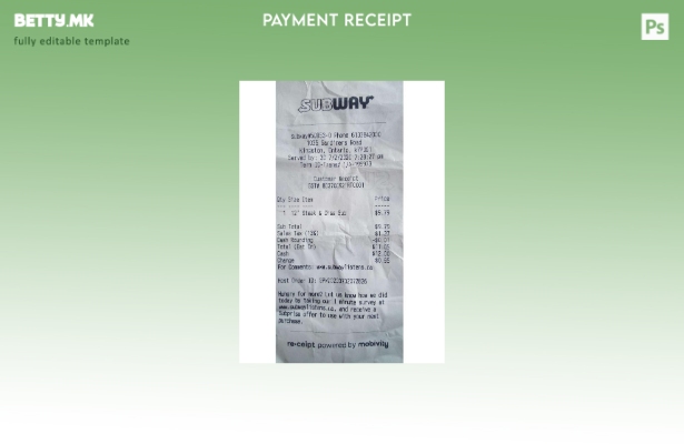 Модерен стил шаблон за потврда за плаќање на компанијата во метрото во Канада